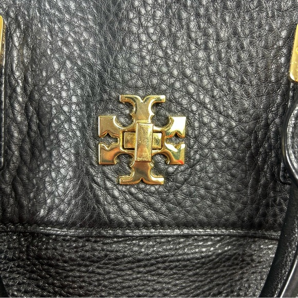 Tory Burch Pebbled Leather 3 compartment purse handbag tote black - Picture 4 of 12